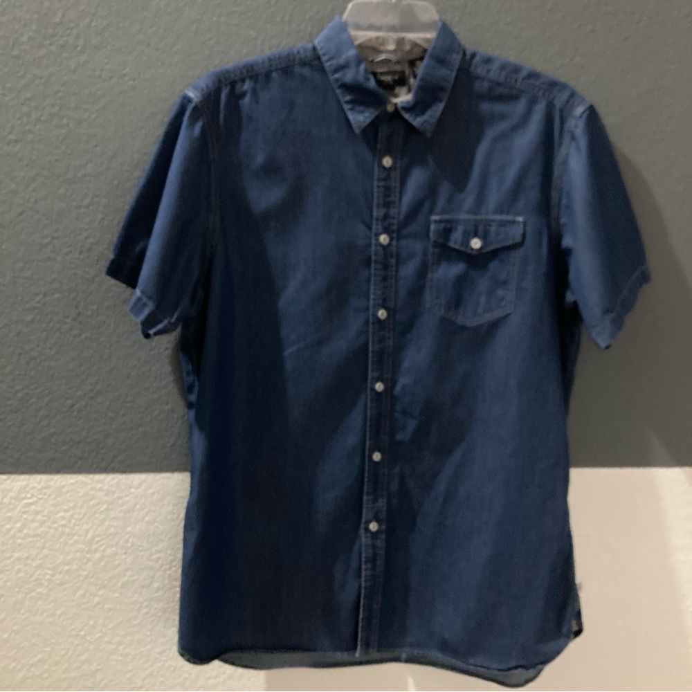 HAGGAR Men's Blue Denim Shirt